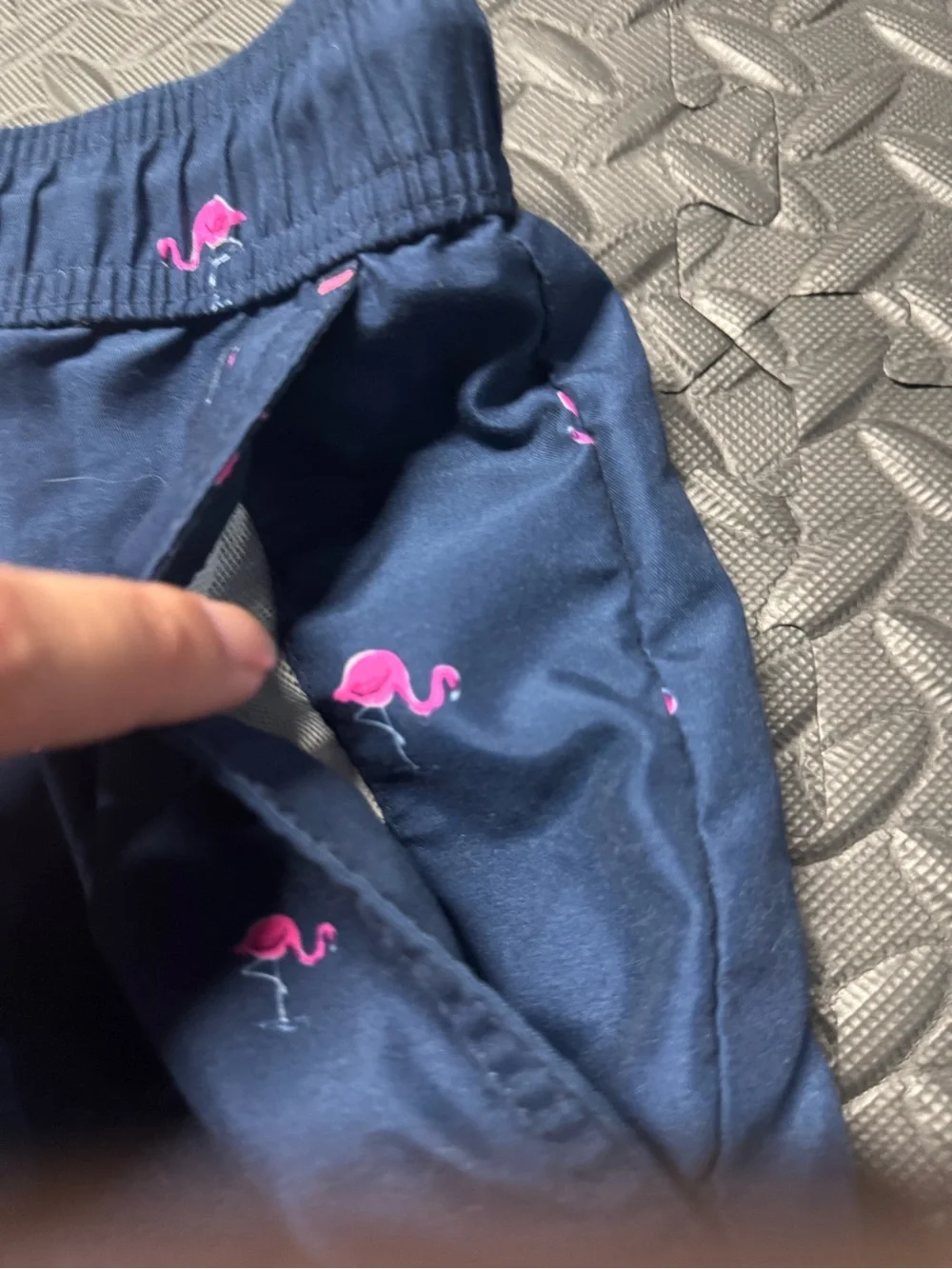 George Men’s Flamingo Swim Trunks Navy Pink Size Large 36-38